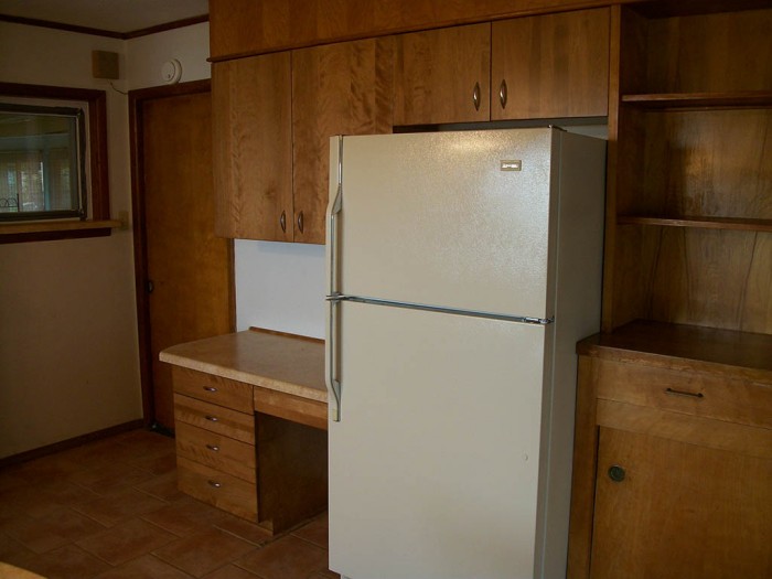 Bunting Desk and Refrigerator Area