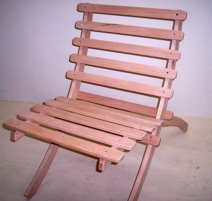 Solid Oak Beach Folding Chair