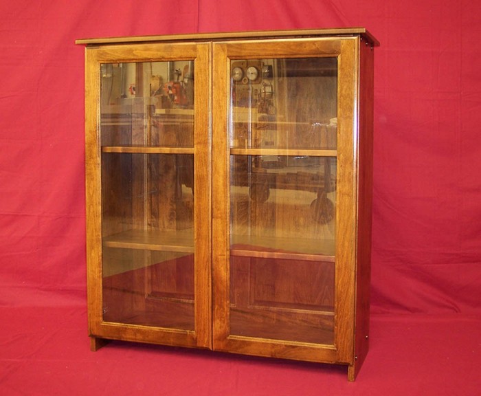 Shaker Style Solid Maple Bookcase with Glass Doors