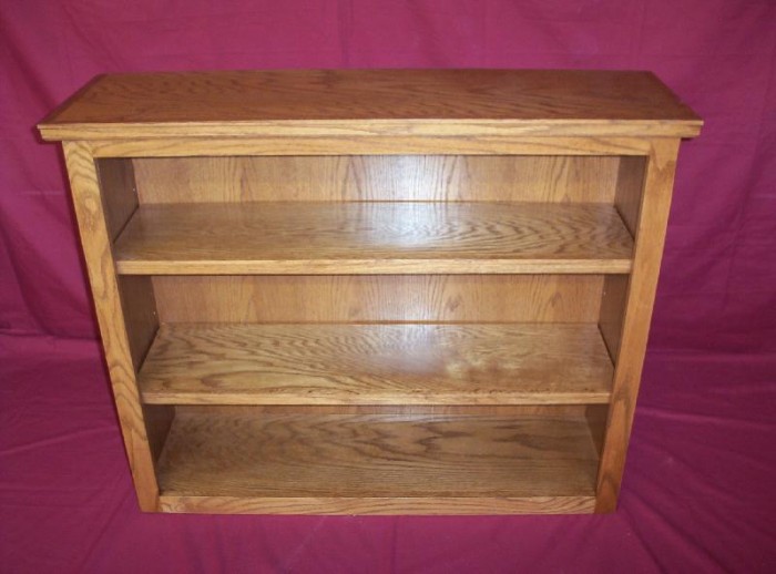 Solid Oak Bookshelf with Adjustable Shelving